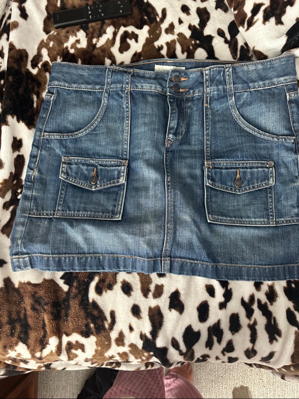 Old Navy Blue Denim Cargo Pocket Mini Skirt